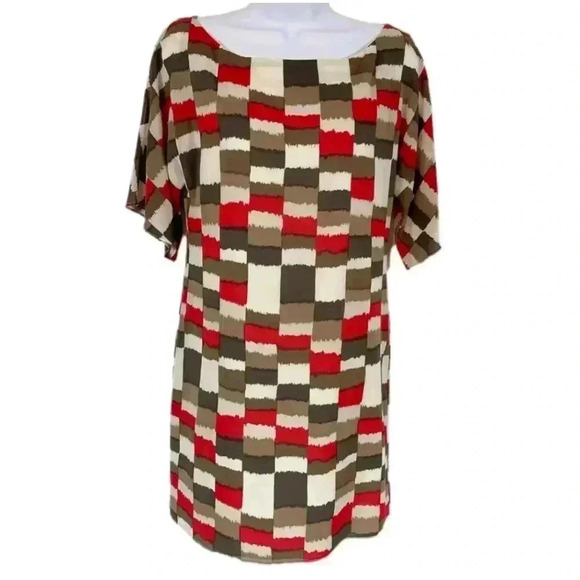 Alice + Olivia Geometric print Silk Blend Mini Dress Size XS Women's - Picture 1 of 7